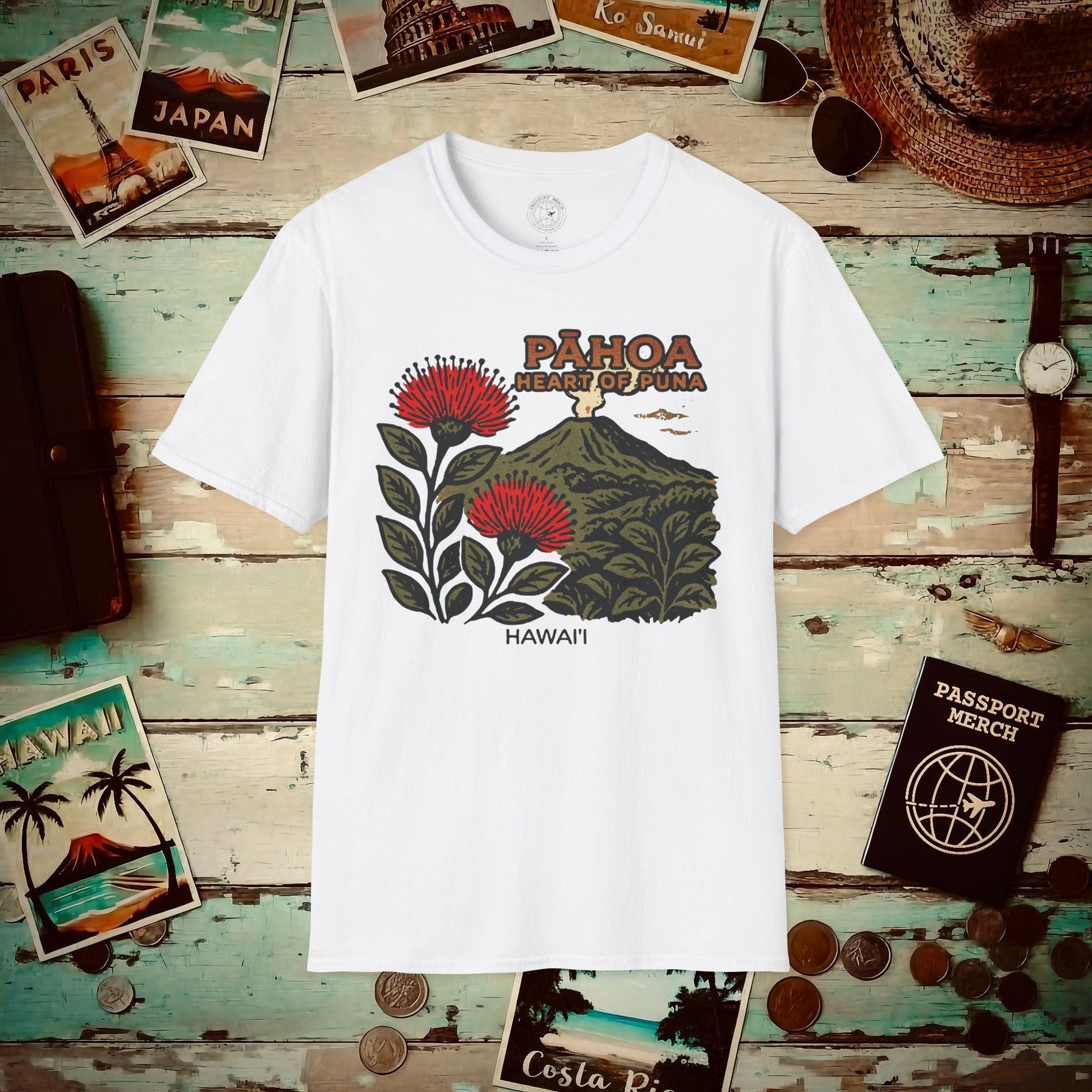 Vintage Pahoa, Heart of Puna, Hawaii T-Shirt White / S