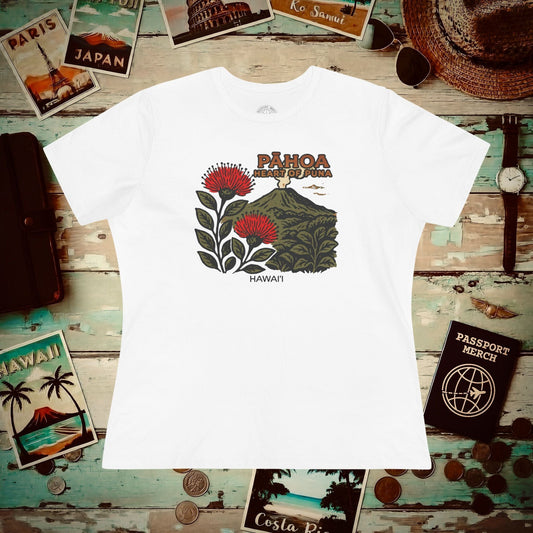 Vintage Pahoa, Heart of Puna, Hawaii, Womens Fit T-Shirt White / S