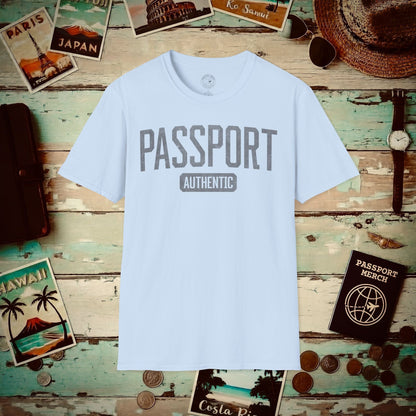 Vintage Passport Authentic T-Shirt Light Blue / S