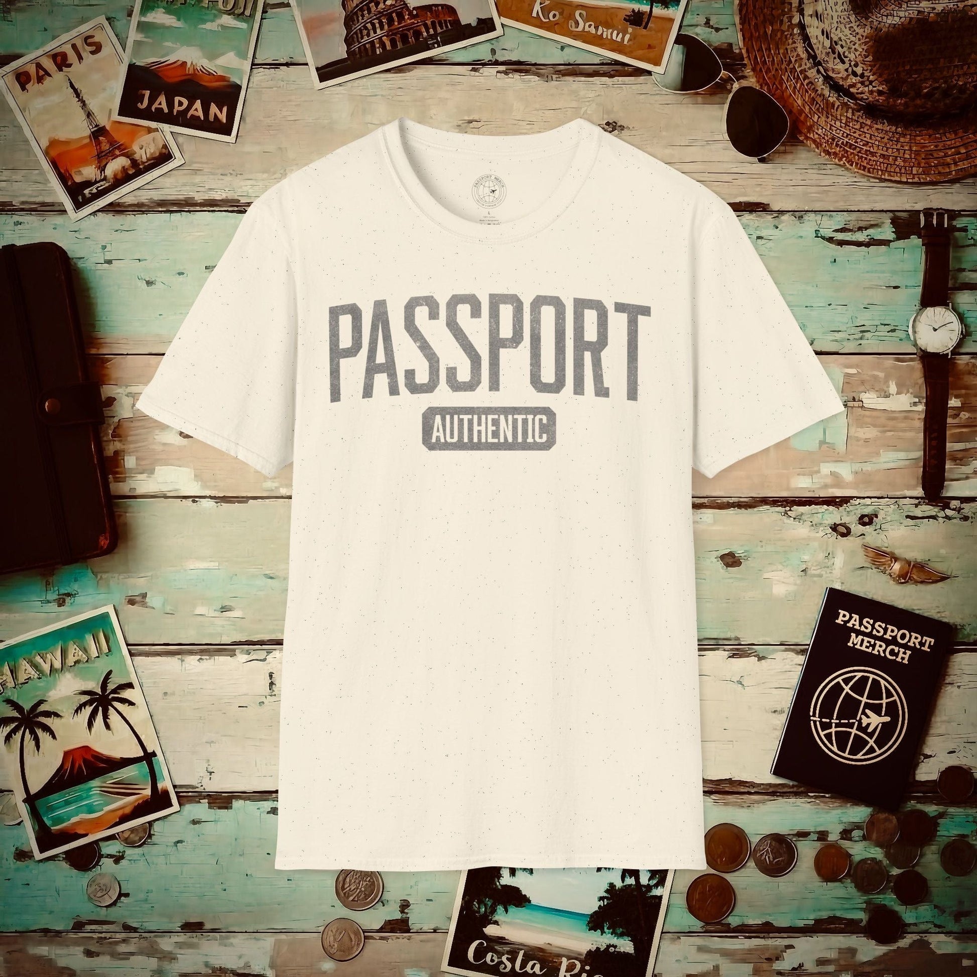 Vintage Passport Authentic T-Shirt Natural / S
