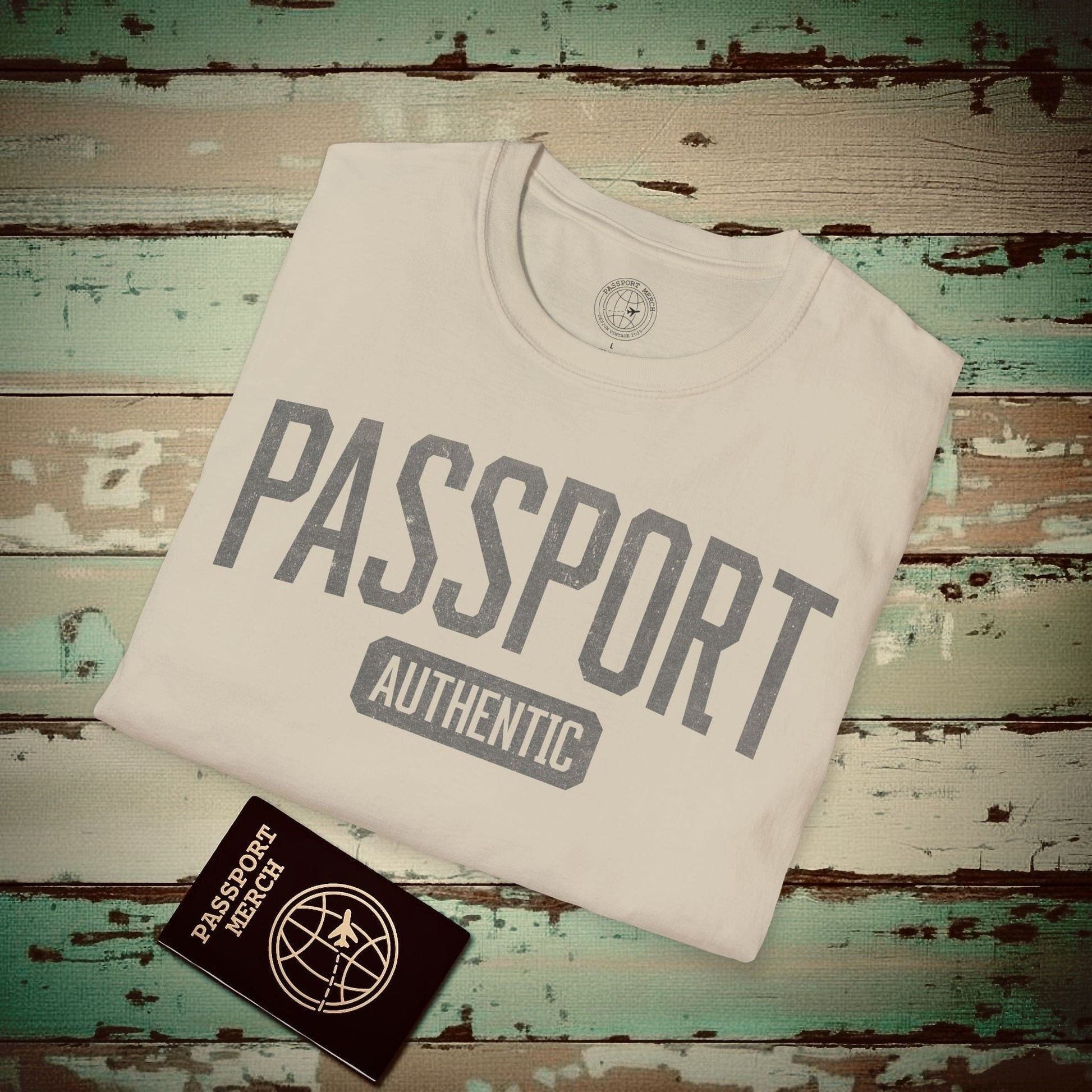 Vintage Passport Authentic T-Shirt Sand / S