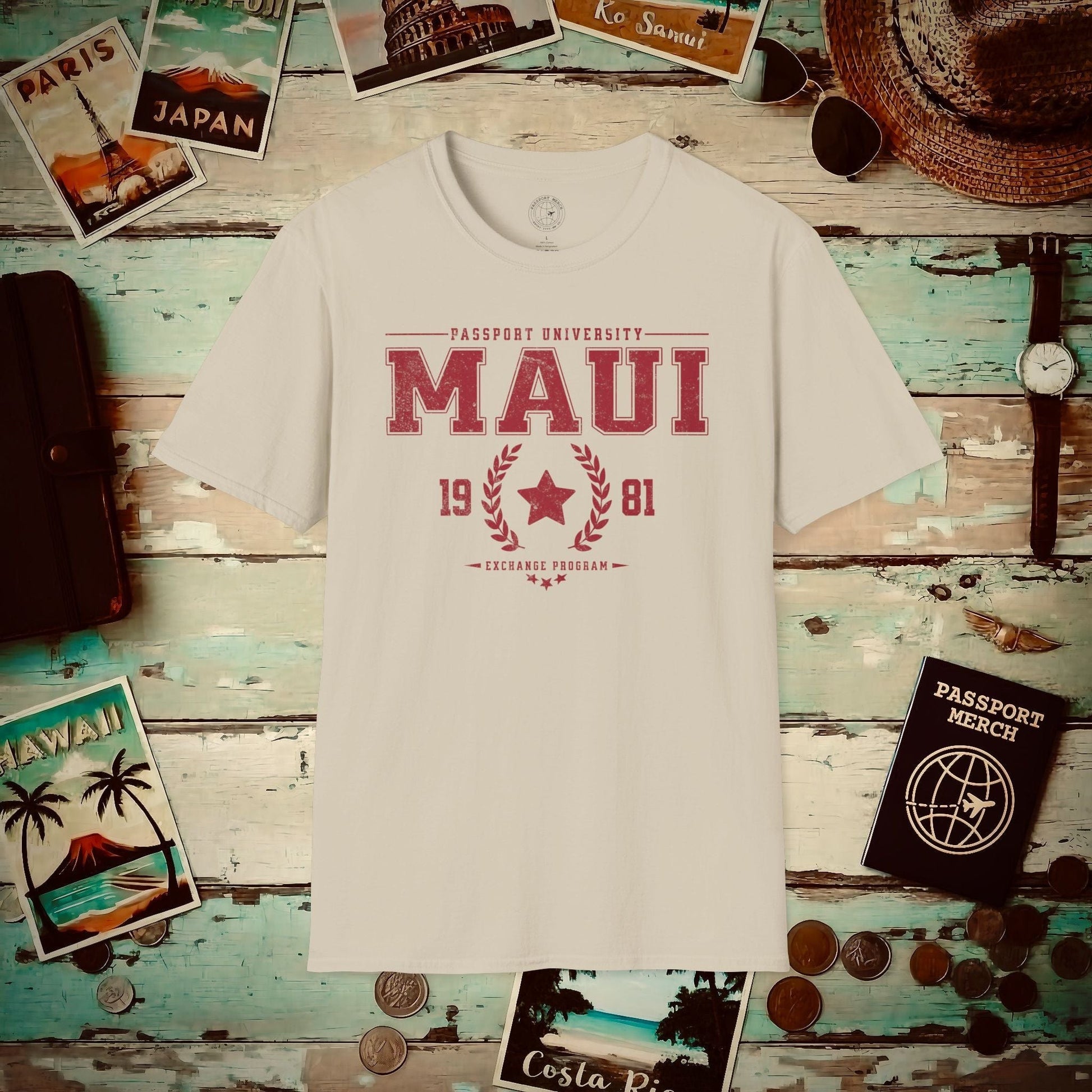 Vintage Passport University, Maui, Hawaii T-Shirt Sand / S