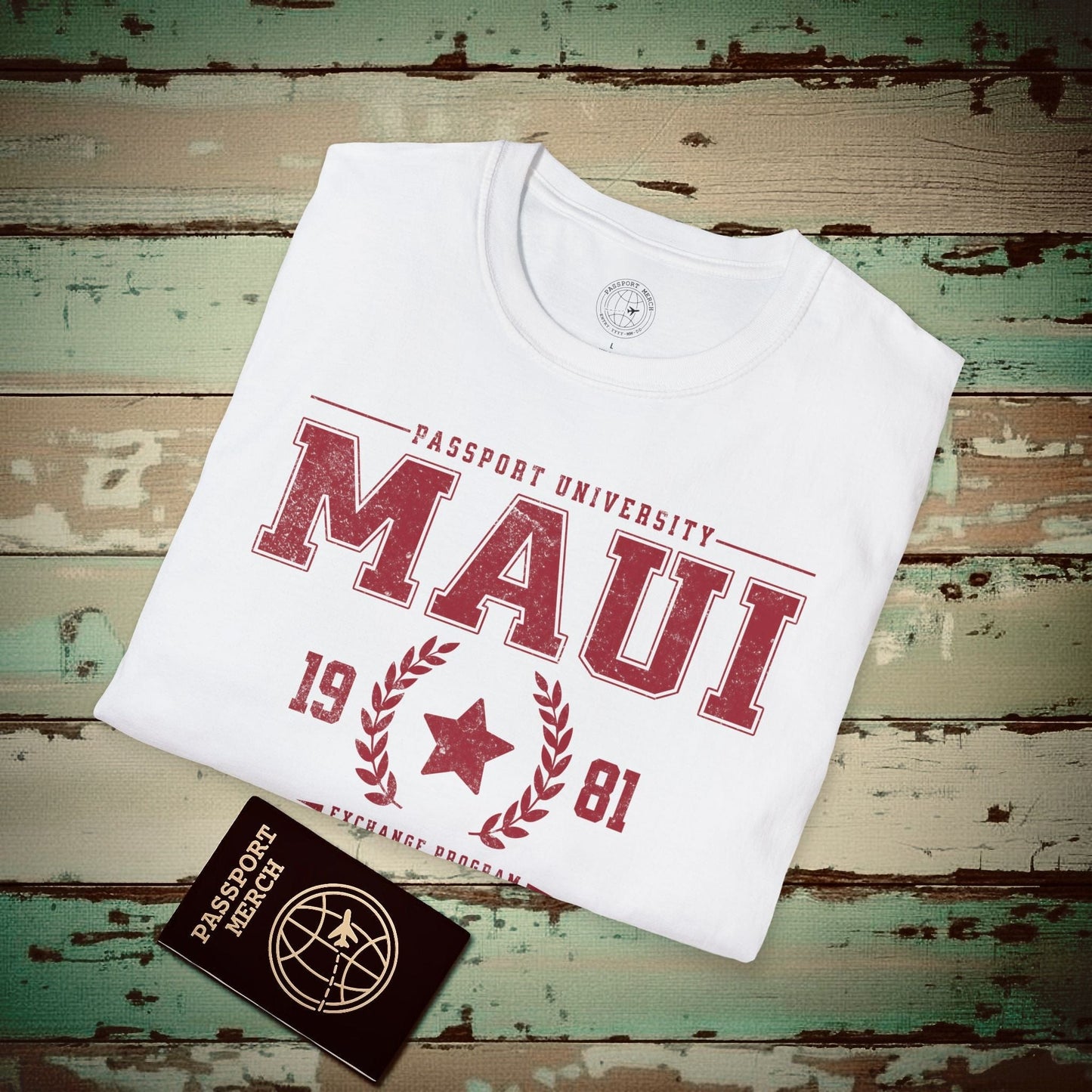 Vintage Passport University, Maui, Hawaii T-Shirt White / S