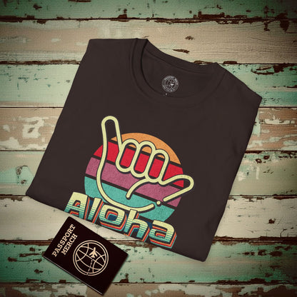 Vintage Retro Aloha Shaka, Hawaii T-Shirt Dark Chocolate / S