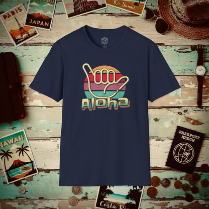 Vintage Retro Aloha Shaka, Hawaii T-Shirt Navy / S