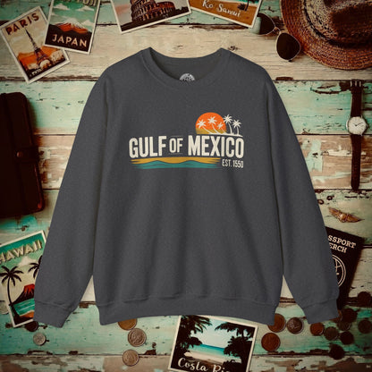 Vintage Retro Gulf of Mexico Crewneck Dark Heather / S