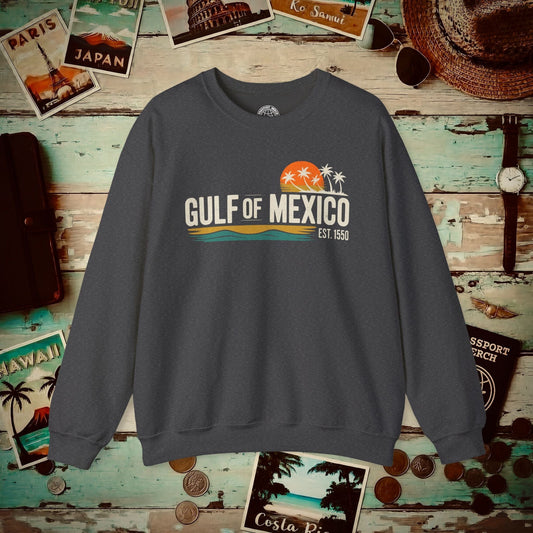 Vintage Retro Gulf of Mexico Crewneck Dark Heather / S