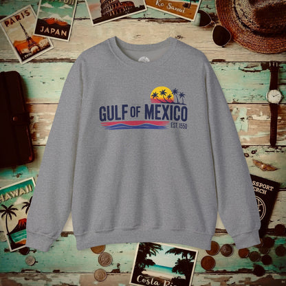Vintage Retro Gulf of Mexico Crewneck Graphite Heather / S