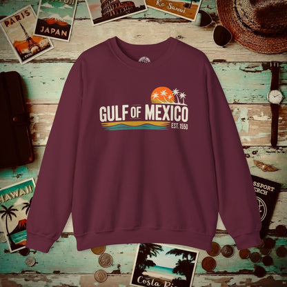 Vintage Retro Gulf of Mexico Crewneck Maroon / S