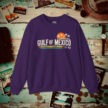Vintage Retro Gulf of Mexico Crewneck Purple / S
