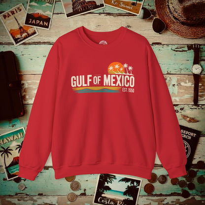 Vintage Retro Gulf of Mexico Crewneck Red / S
