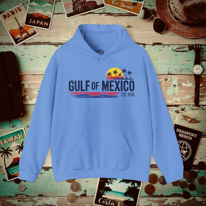Vintage Retro Gulf of Mexico Hoodie Carolina Blue / S