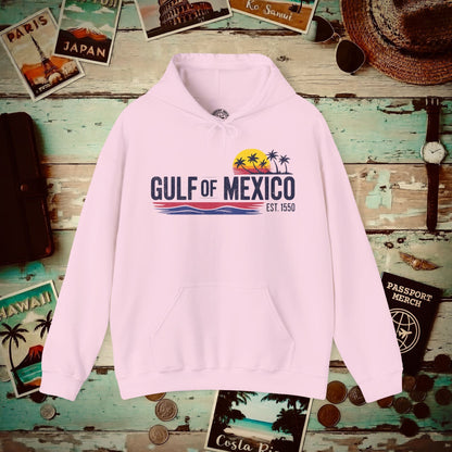 Vintage Retro Gulf of Mexico Hoodie Light Pink / S
