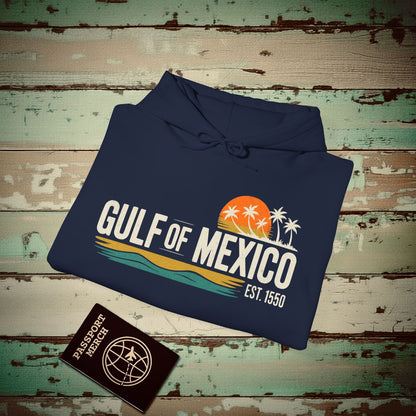 Vintage Retro Gulf of Mexico Hoodie Navy / S