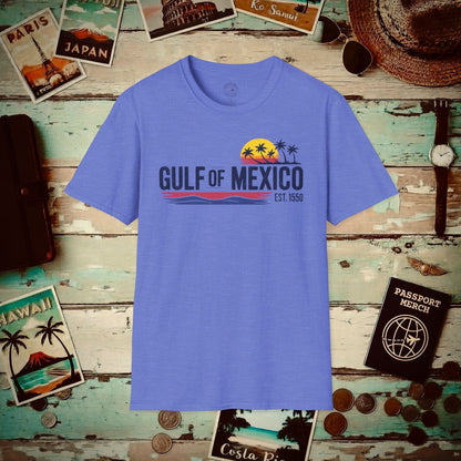 Vintage Retro Gulf of Mexico T-Shirt Heather Royal / S