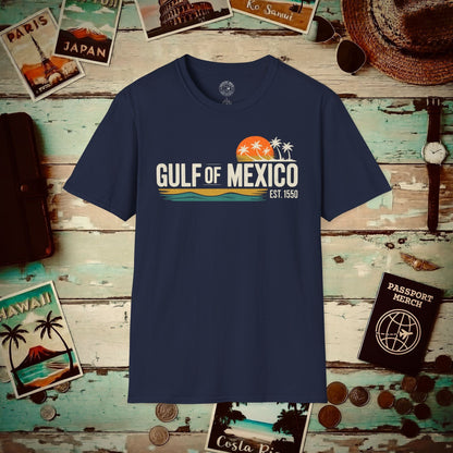 Vintage Retro Gulf of Mexico T-Shirt Navy / S