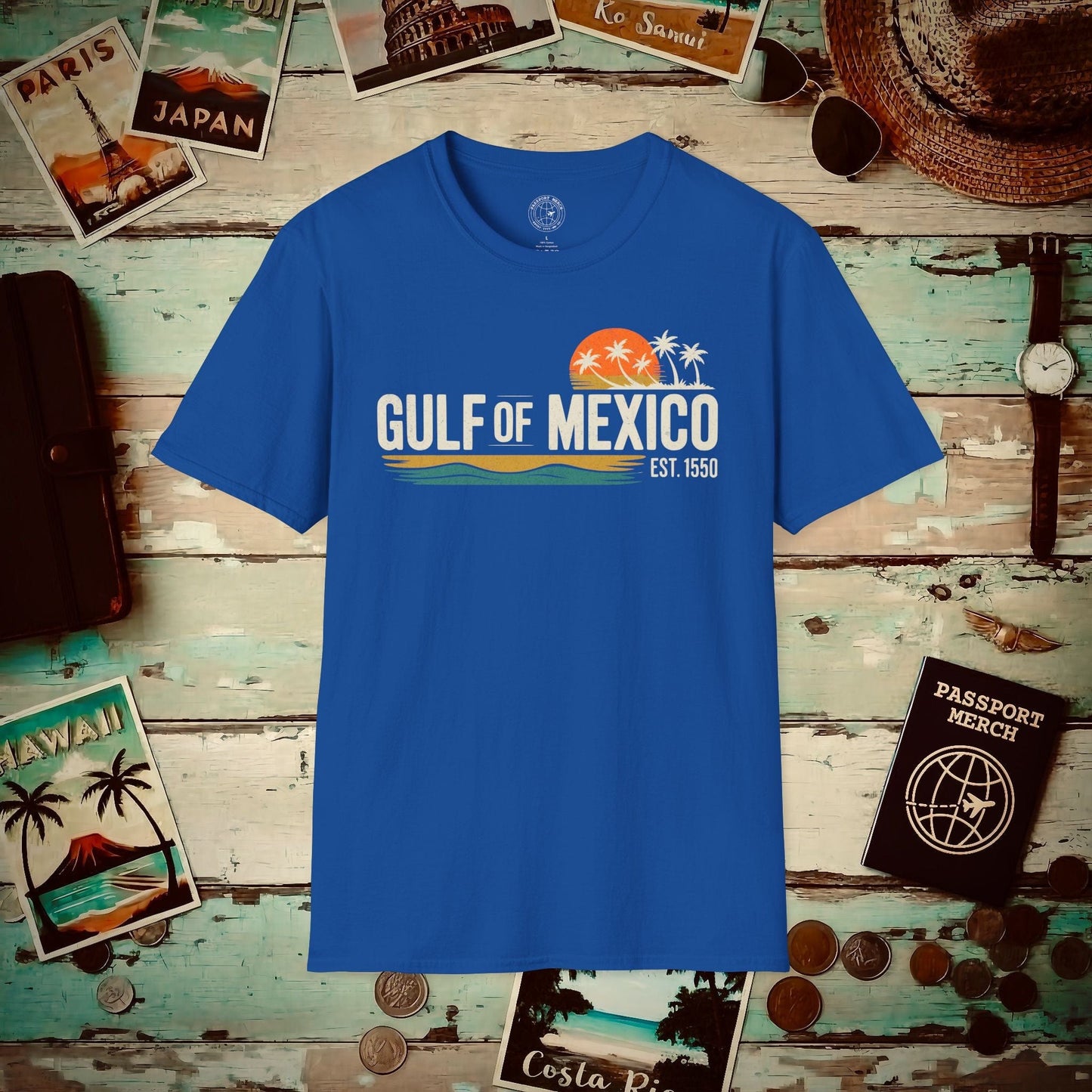 Vintage Retro Gulf of Mexico T-Shirt Royal / S