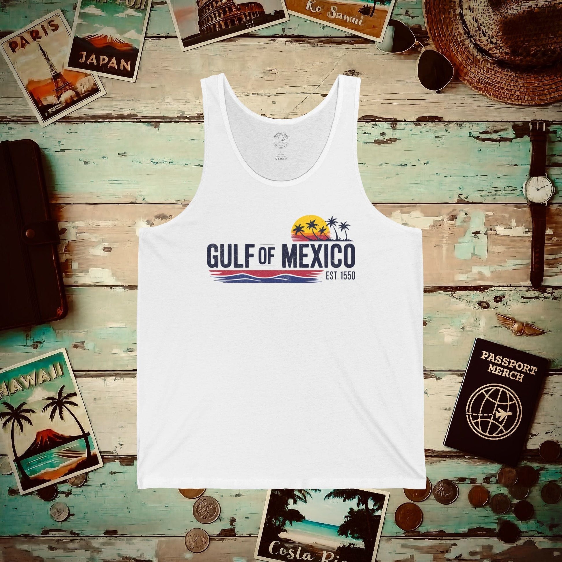 Vintage Retro Gulf of Mexico Tank Top White / XS