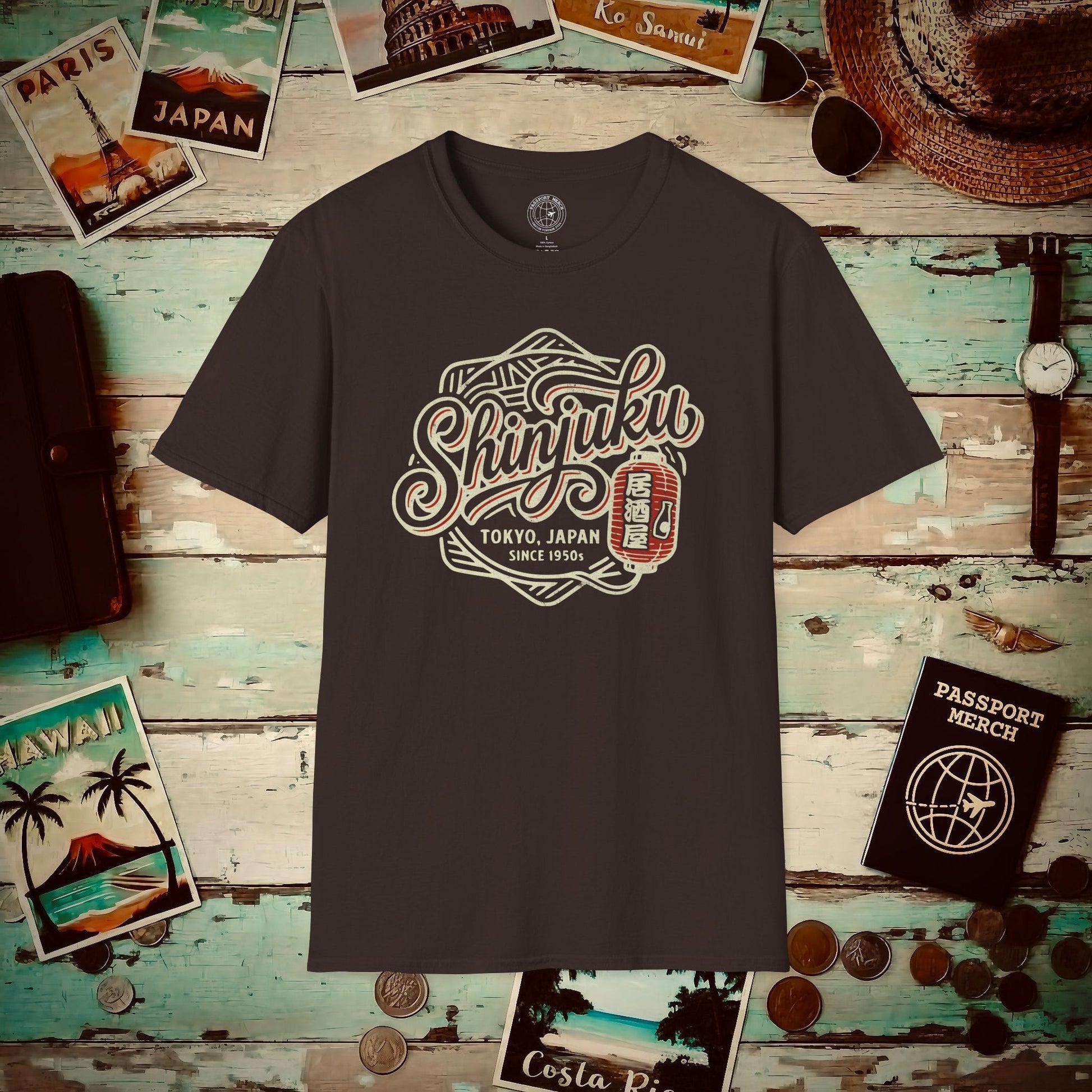 Vintage Shinjuku Izakaya Badge, Japan T-Shirt Dark Chocolate / S