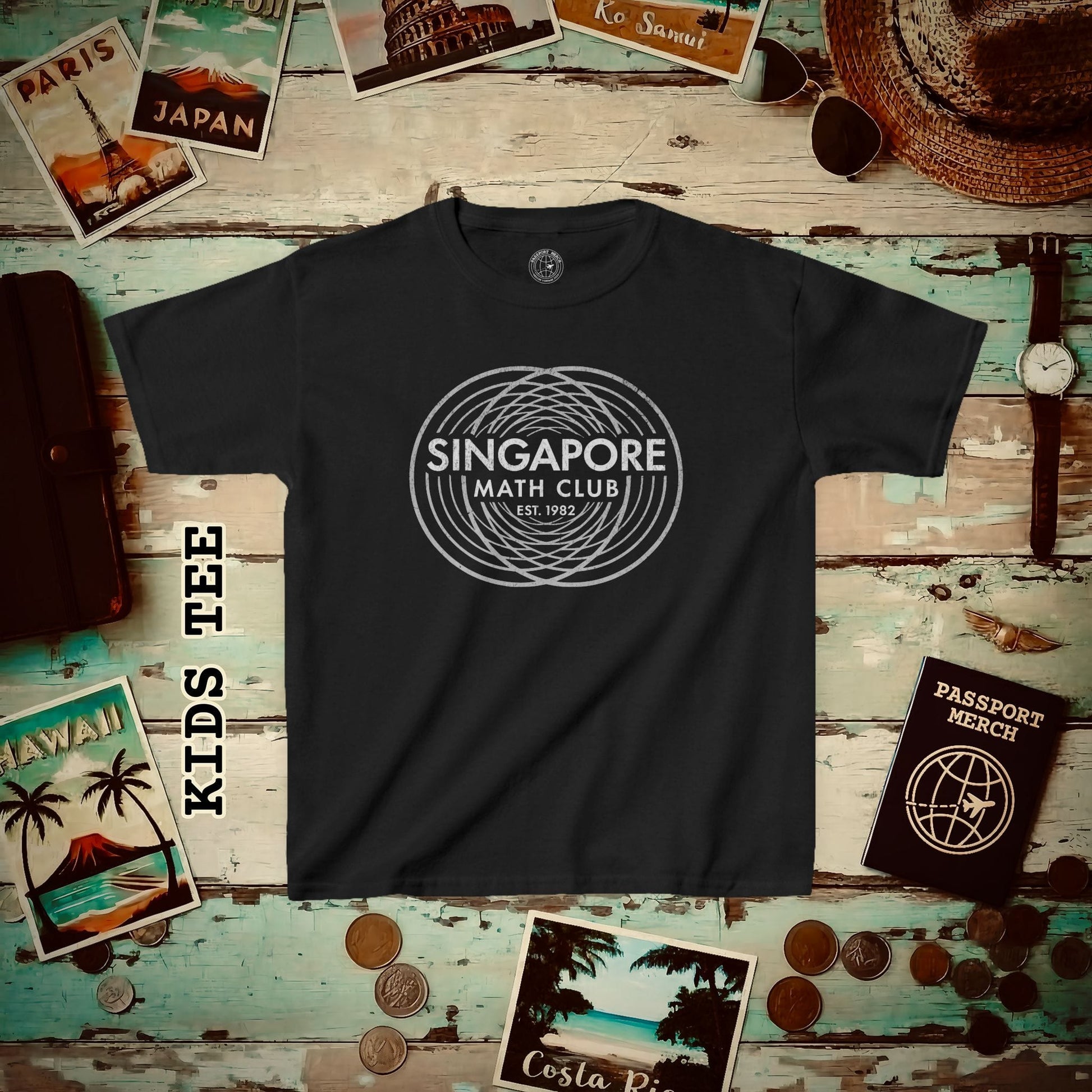 Vintage Singapore Math Club Kids Tee Black / XS