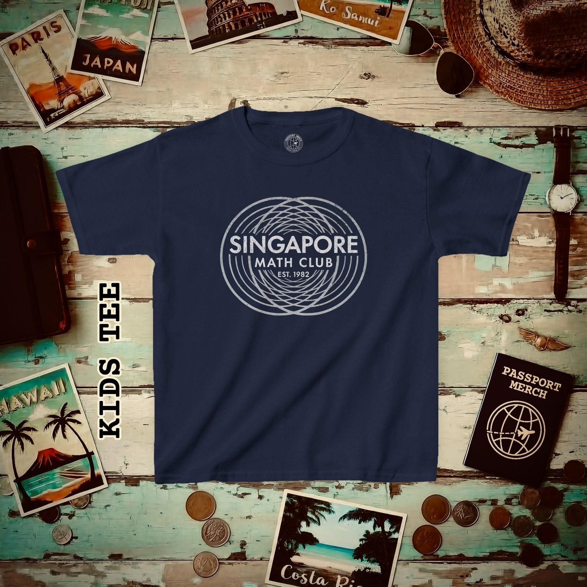 Vintage Singapore Math Club Kids Tee Navy / XS