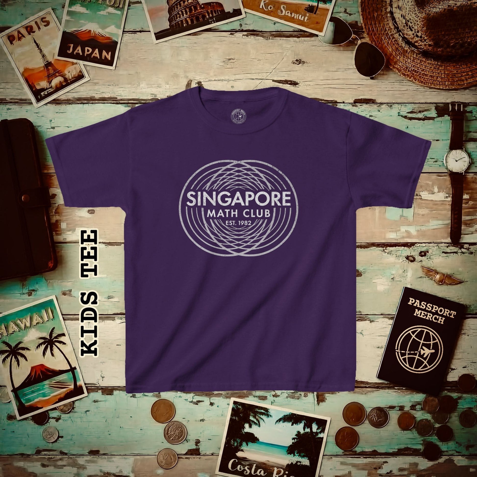 Vintage Singapore Math Club Kids Tee Purple / XS