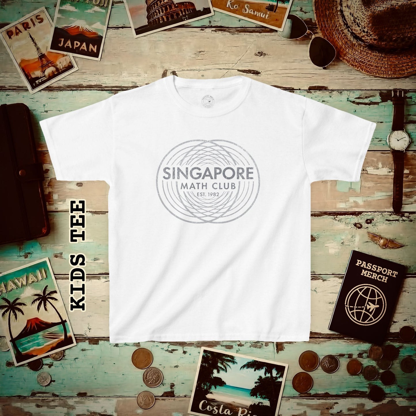 Vintage Singapore Math Club Kids Tee White / XS