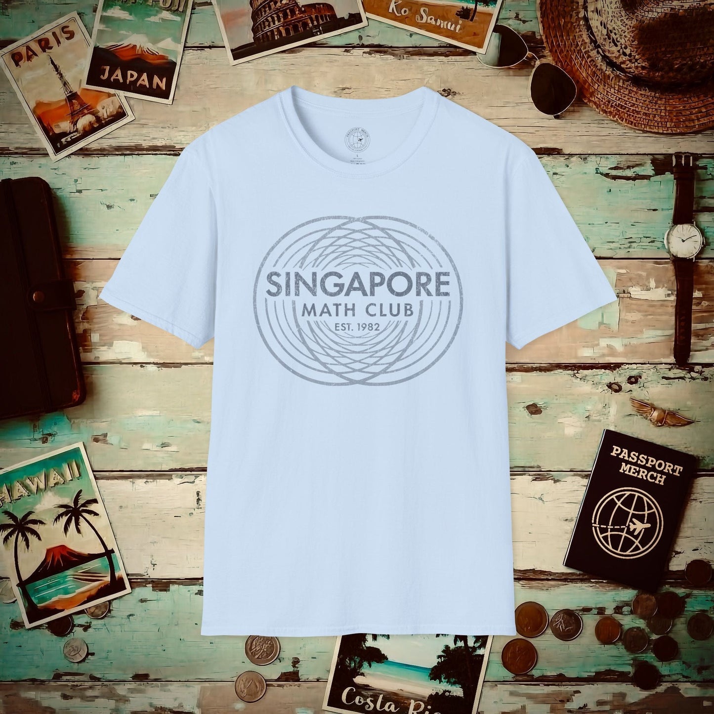 Vintage Singapore Math Club T-Shirt Light Blue / S