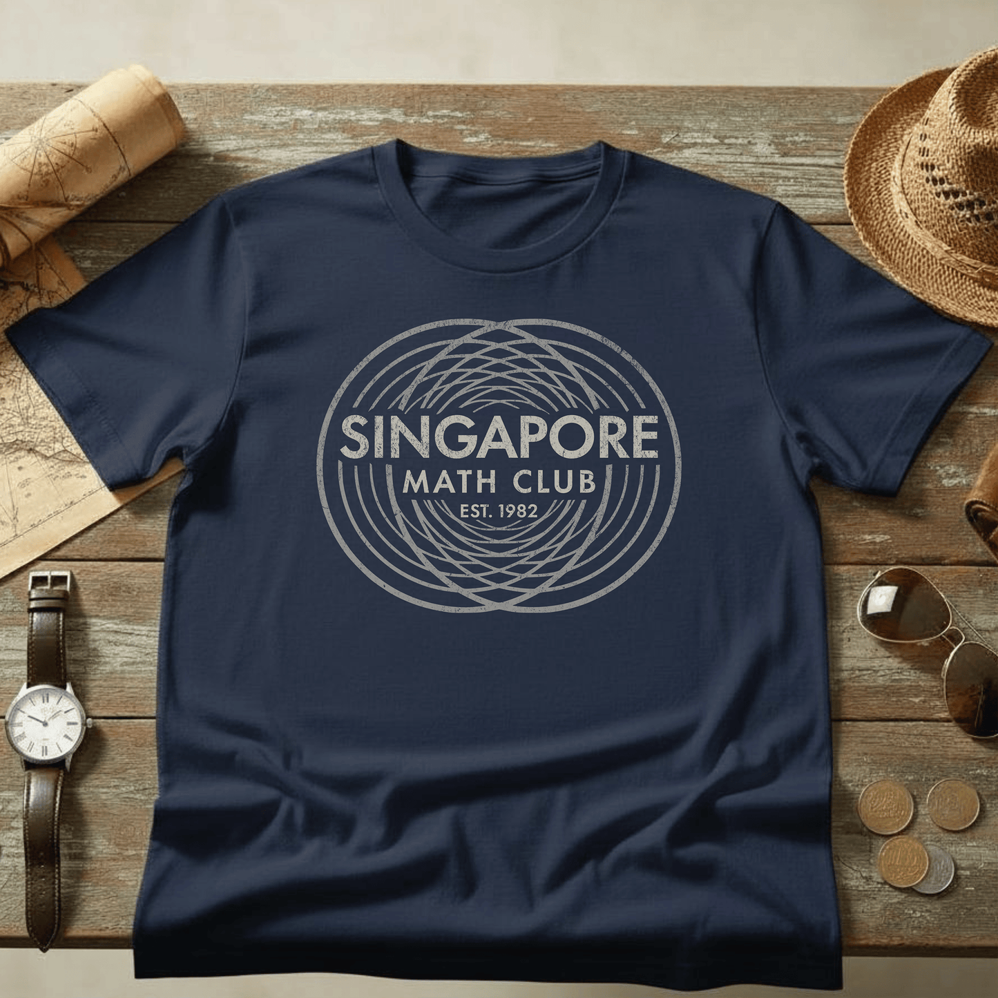 Vintage Singapore Math Club T-Shirt Navy / S