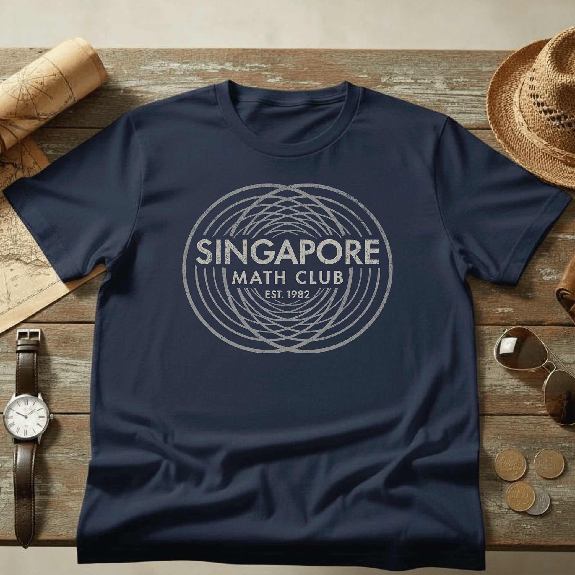 Vintage Singapore Math Club T-Shirt Navy / S