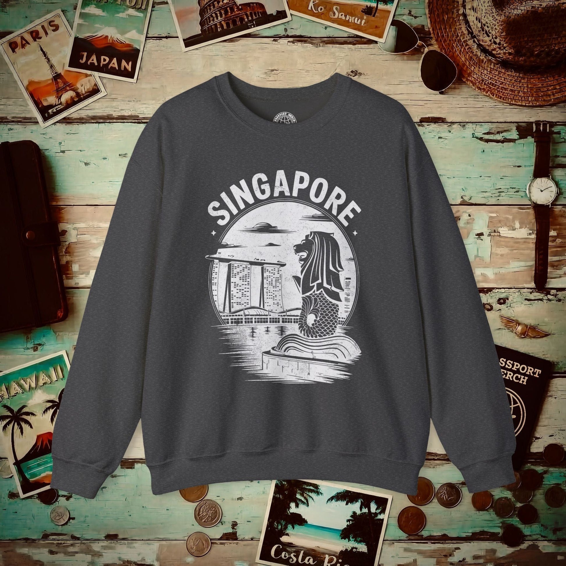 Vintage Singapore Merlion Crewneck Dark Heather / S