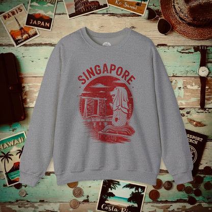 Vintage Singapore Merlion Crewneck Graphite Heather / S