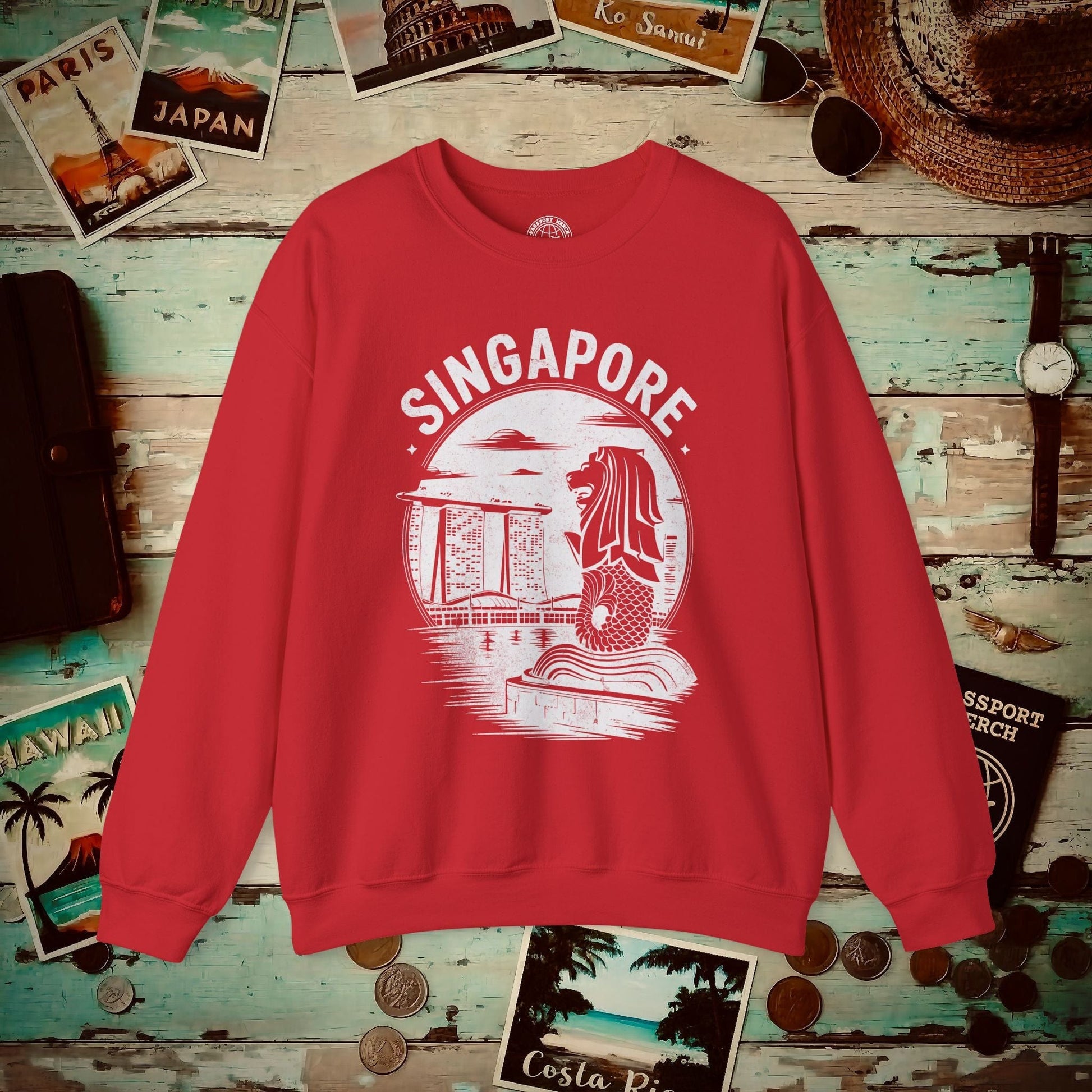 Vintage Singapore Merlion Crewneck Red / S