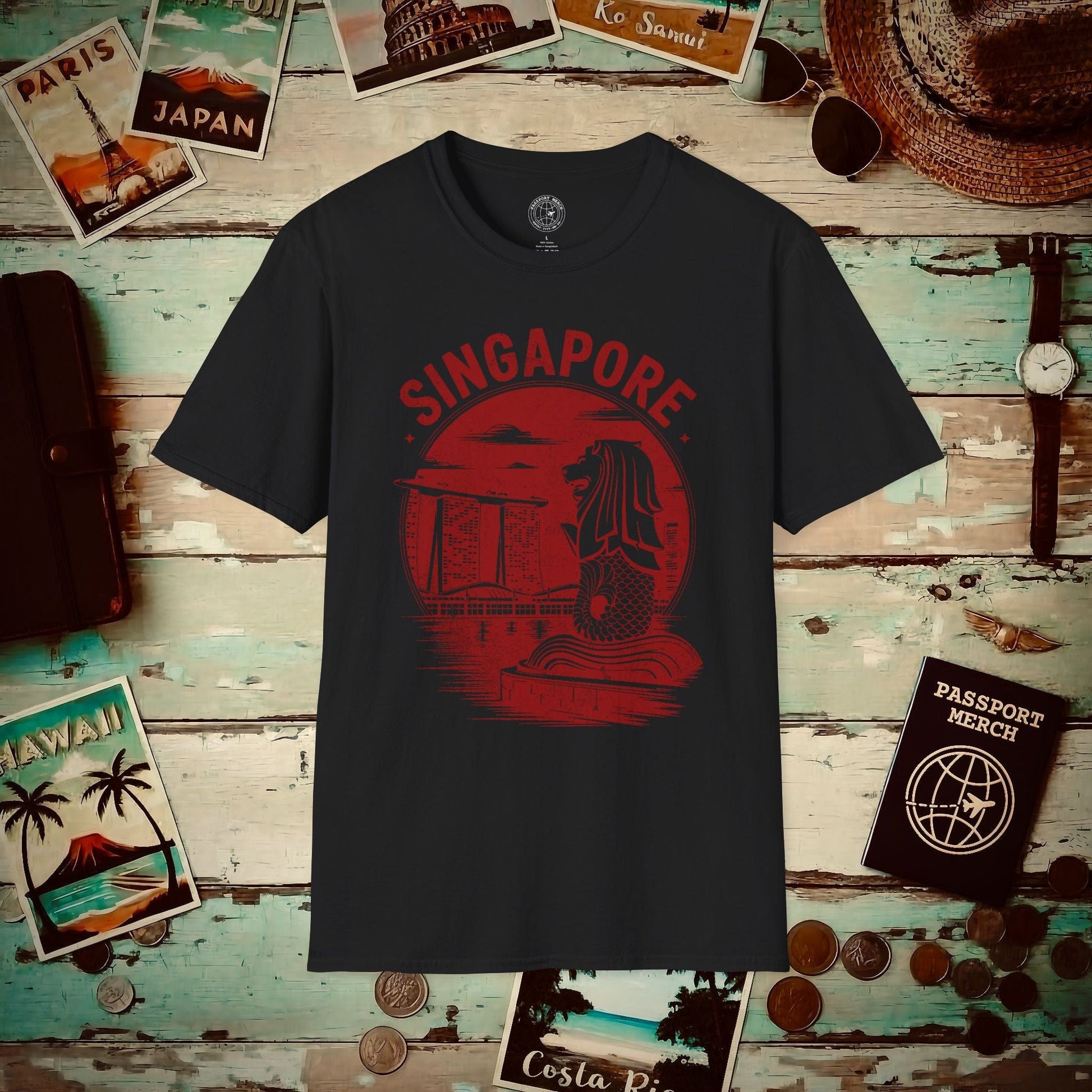 Vintage Singapore Merlion T-Shirt Black / S