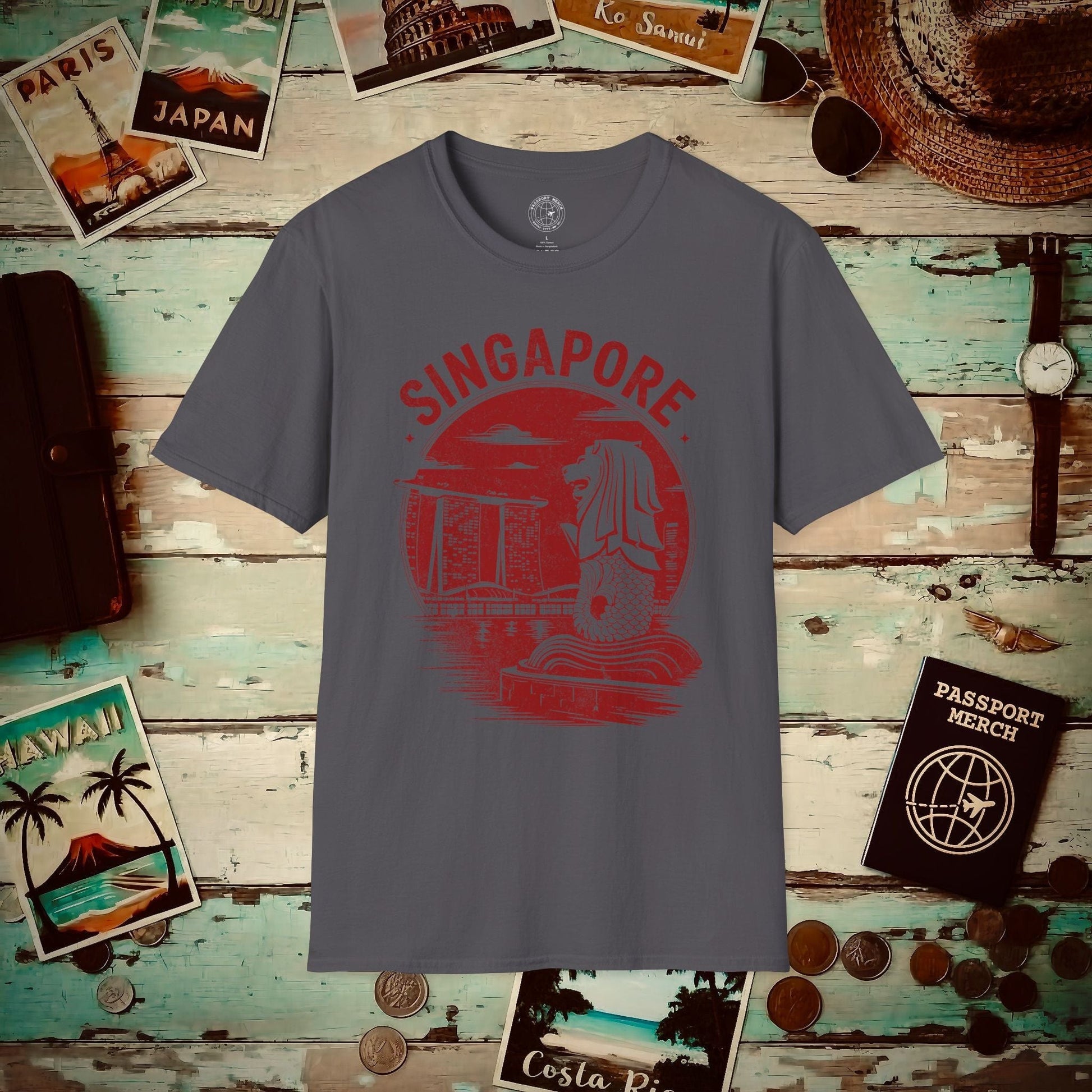Vintage Singapore Merlion T-Shirt Charcoal / S