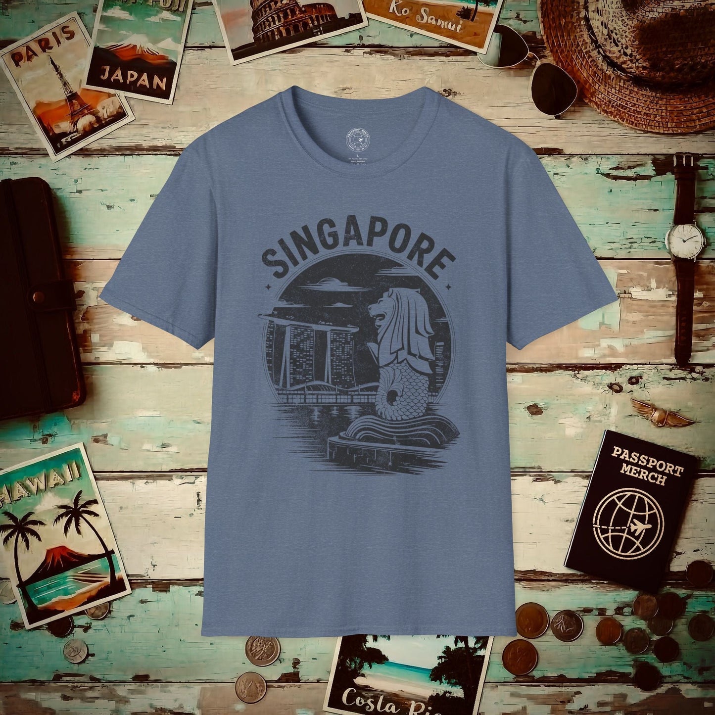 Vintage Singapore Merlion T-Shirt Heather Indigo / S