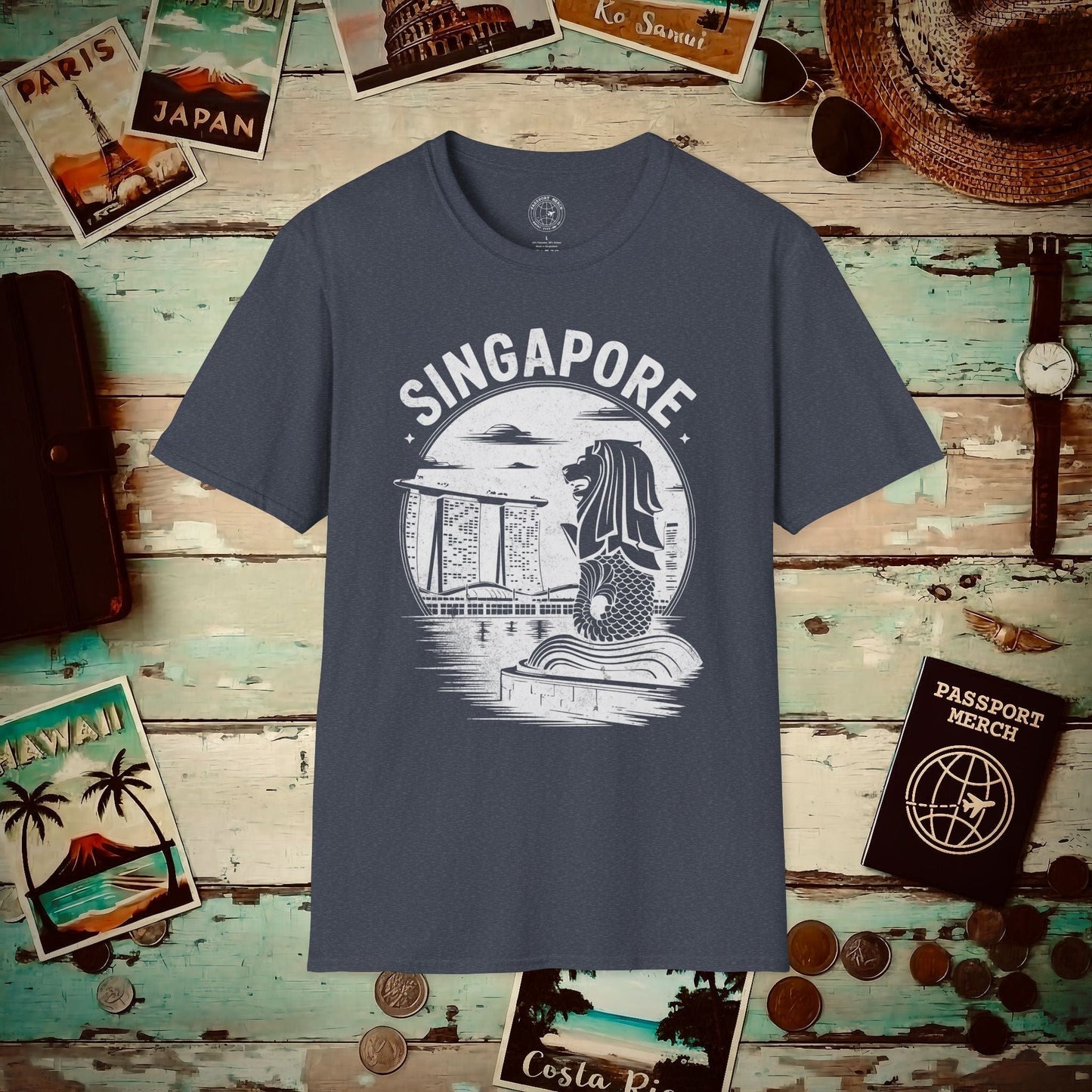 Vintage Singapore Merlion T-Shirt Heather Navy / S