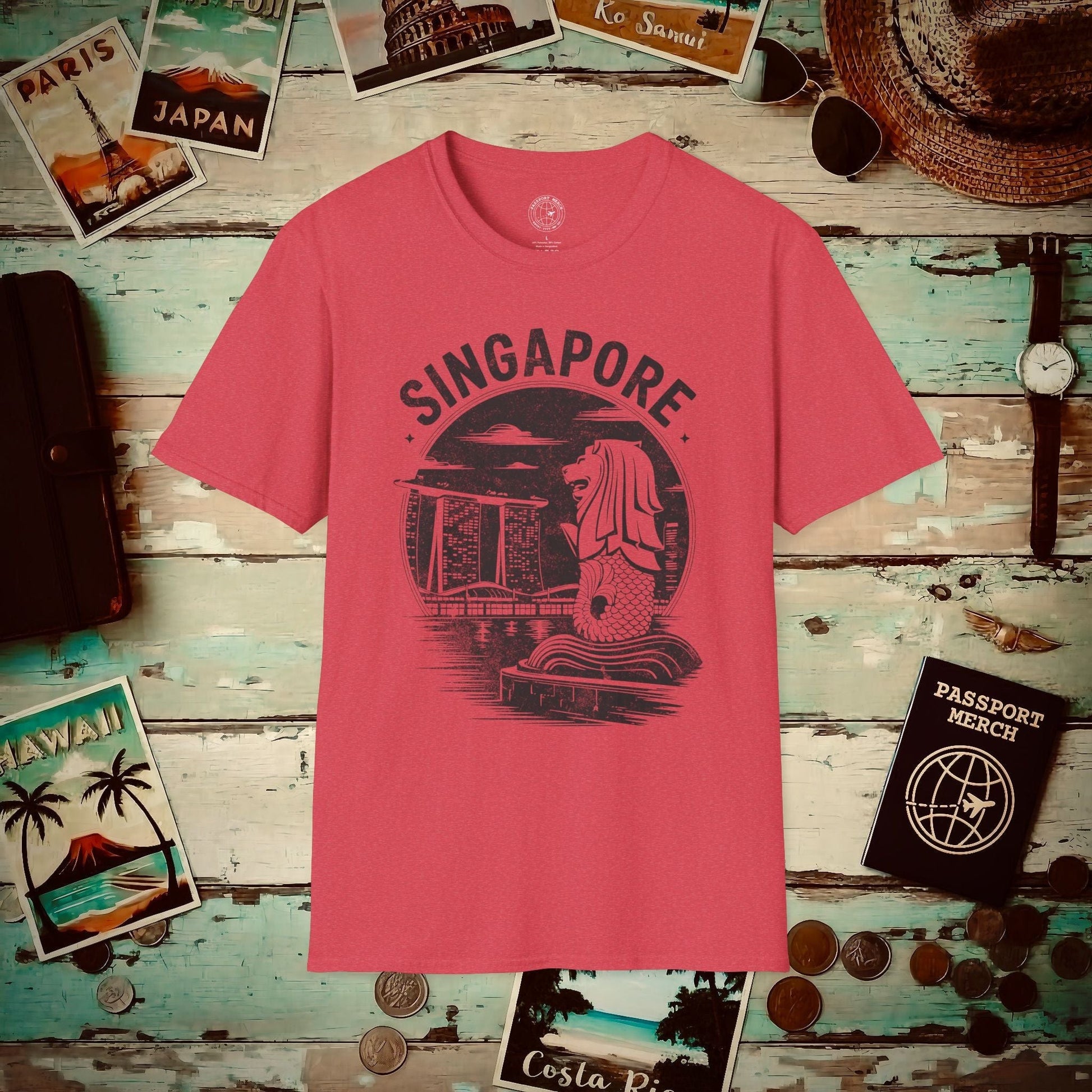 Vintage Singapore Merlion T-Shirt Heather Red / S