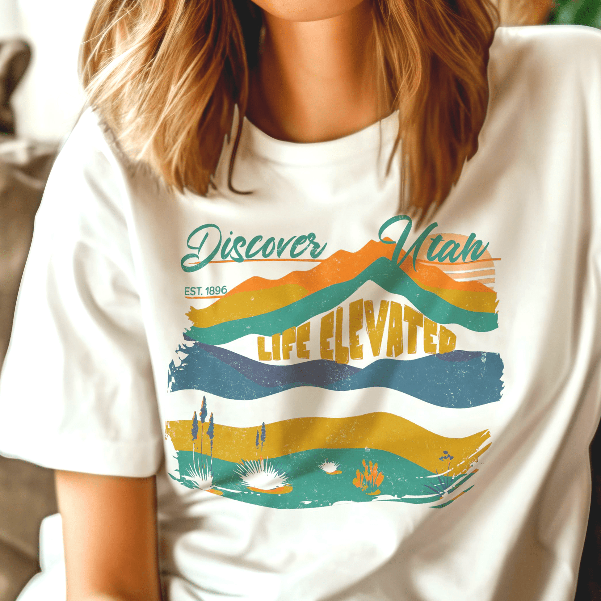 Vintage Utah Life Elevated T-Shirt White / S