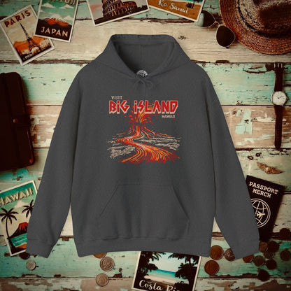 Vintage Visit Big Island, Hawaii Hoodie Dark Heather / S