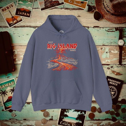 Vintage Visit Big Island, Hawaii Hoodie Heather Navy / S