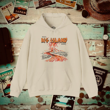 Vintage Visit Big Island, Hawaii Hoodie Sand / S