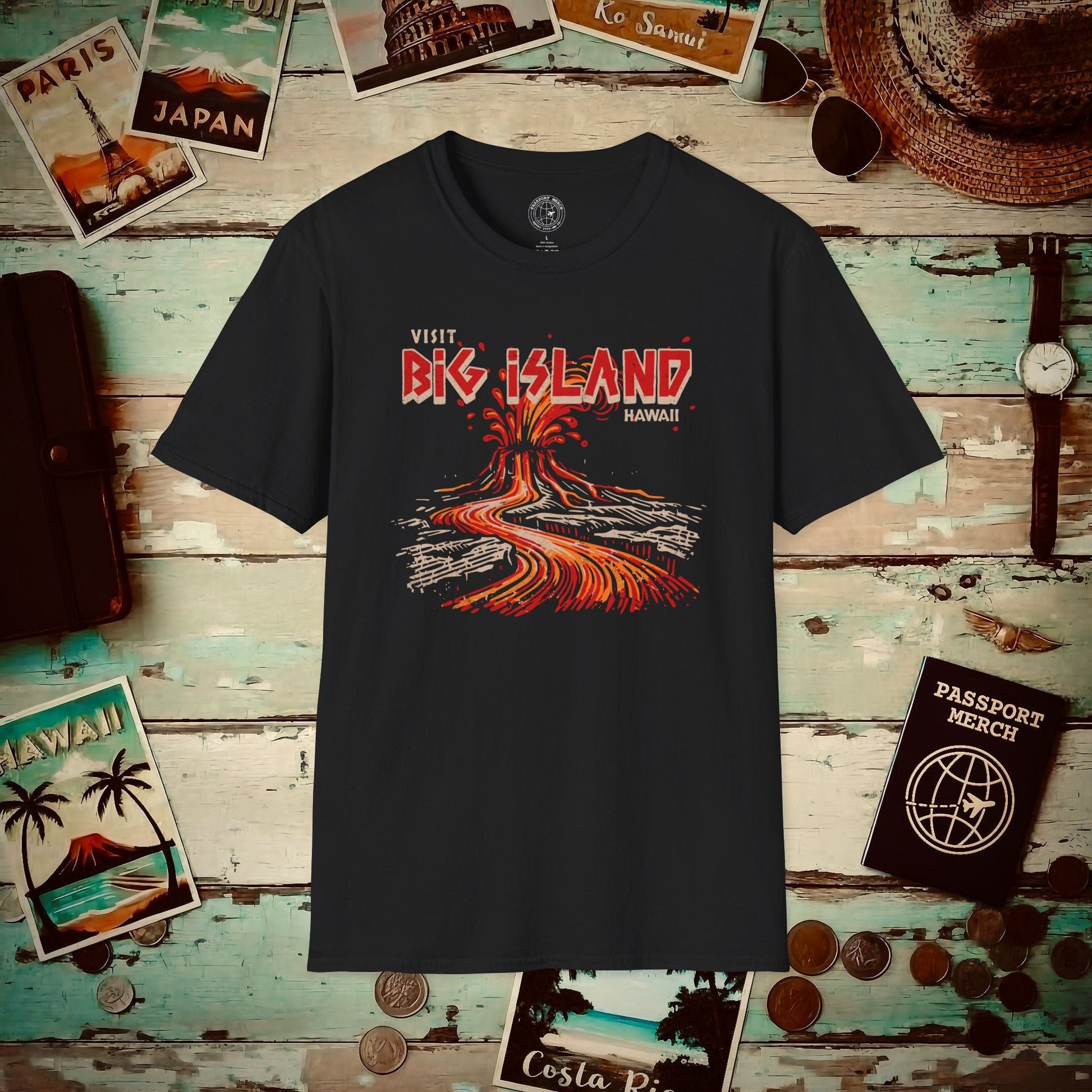 Vintage Visit Big Island, Hawaii T-Shirt Black / S