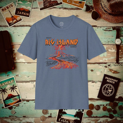 Vintage Visit Big Island, Hawaii T-Shirt Heather Indigo / S