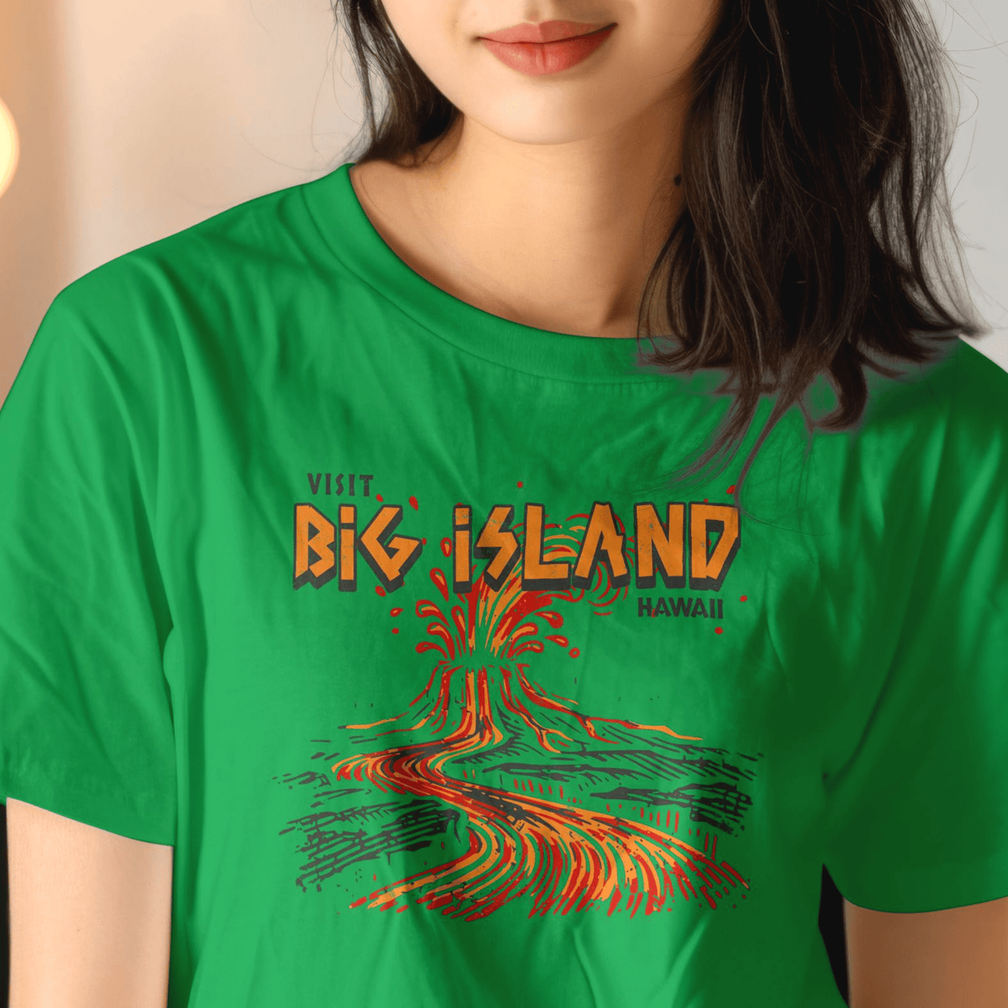 Vintage Visit Big Island, Hawaii T-Shirt Irish Green / S