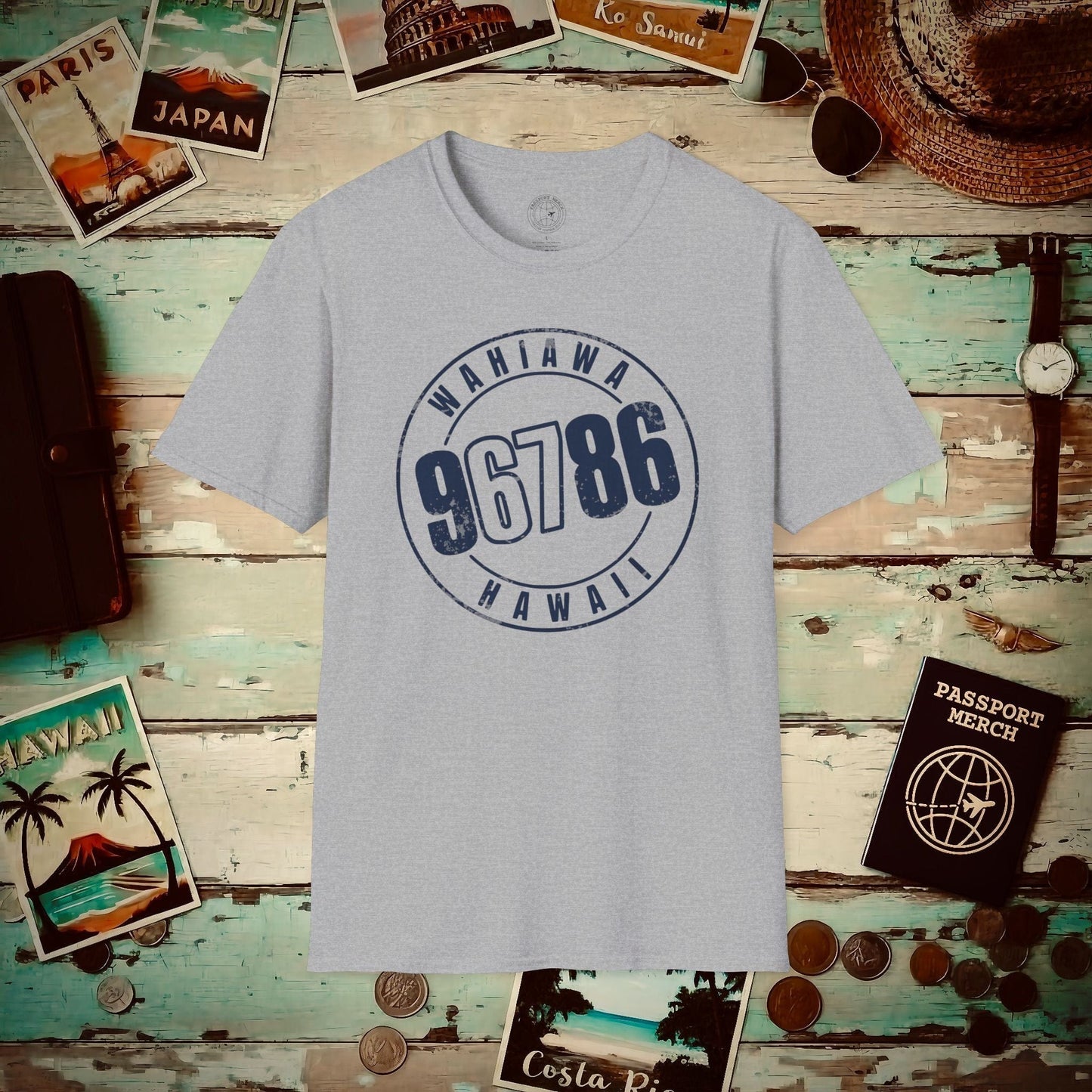 Vintage Wahiawa Zip Code ("67" Pop Culture Edition), Hawaii T-Shirt Sport Grey / S