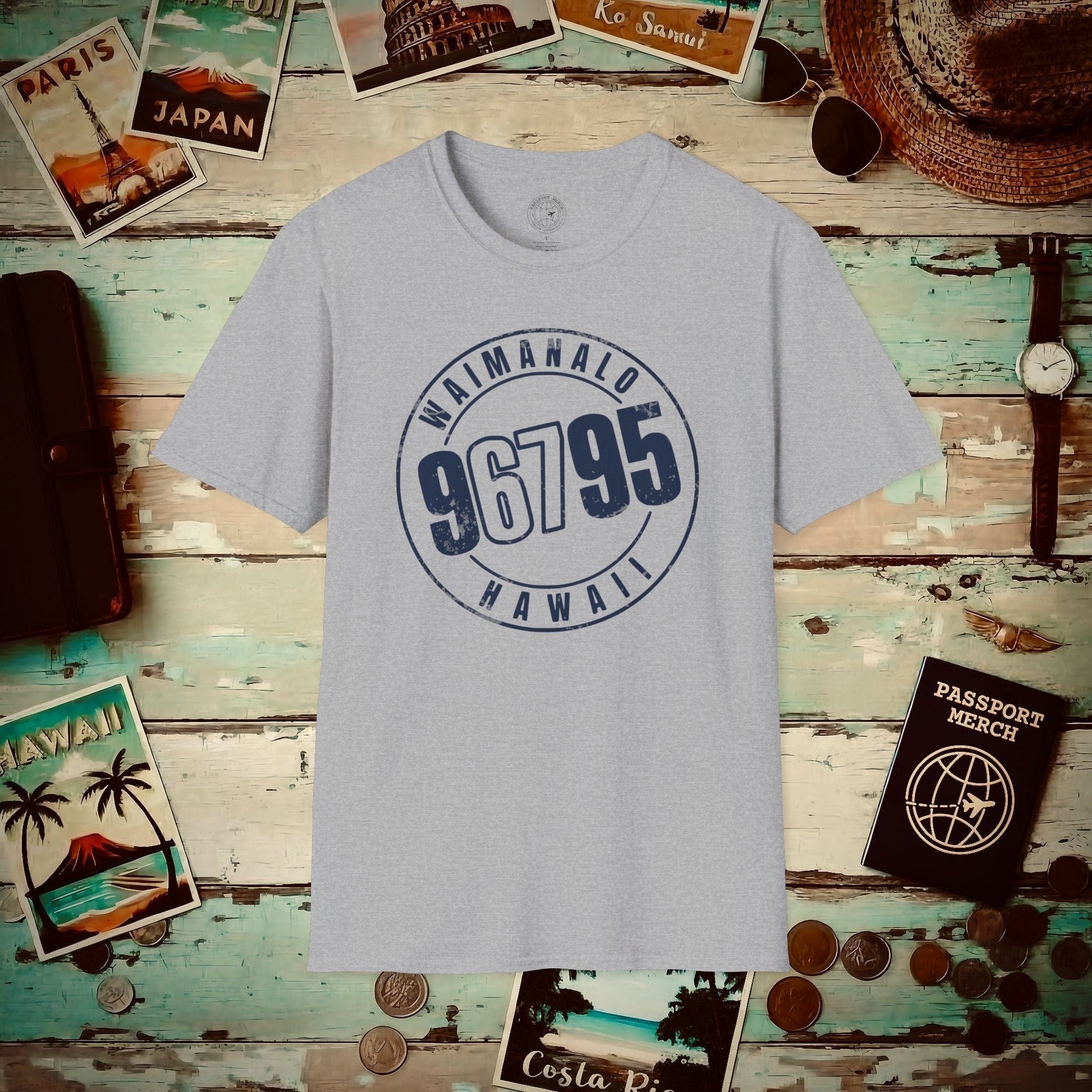 Vintage Waimanalo Zip Code ("67" Pop Culture Edition), Hawaii T-Shirt Sport Grey / S