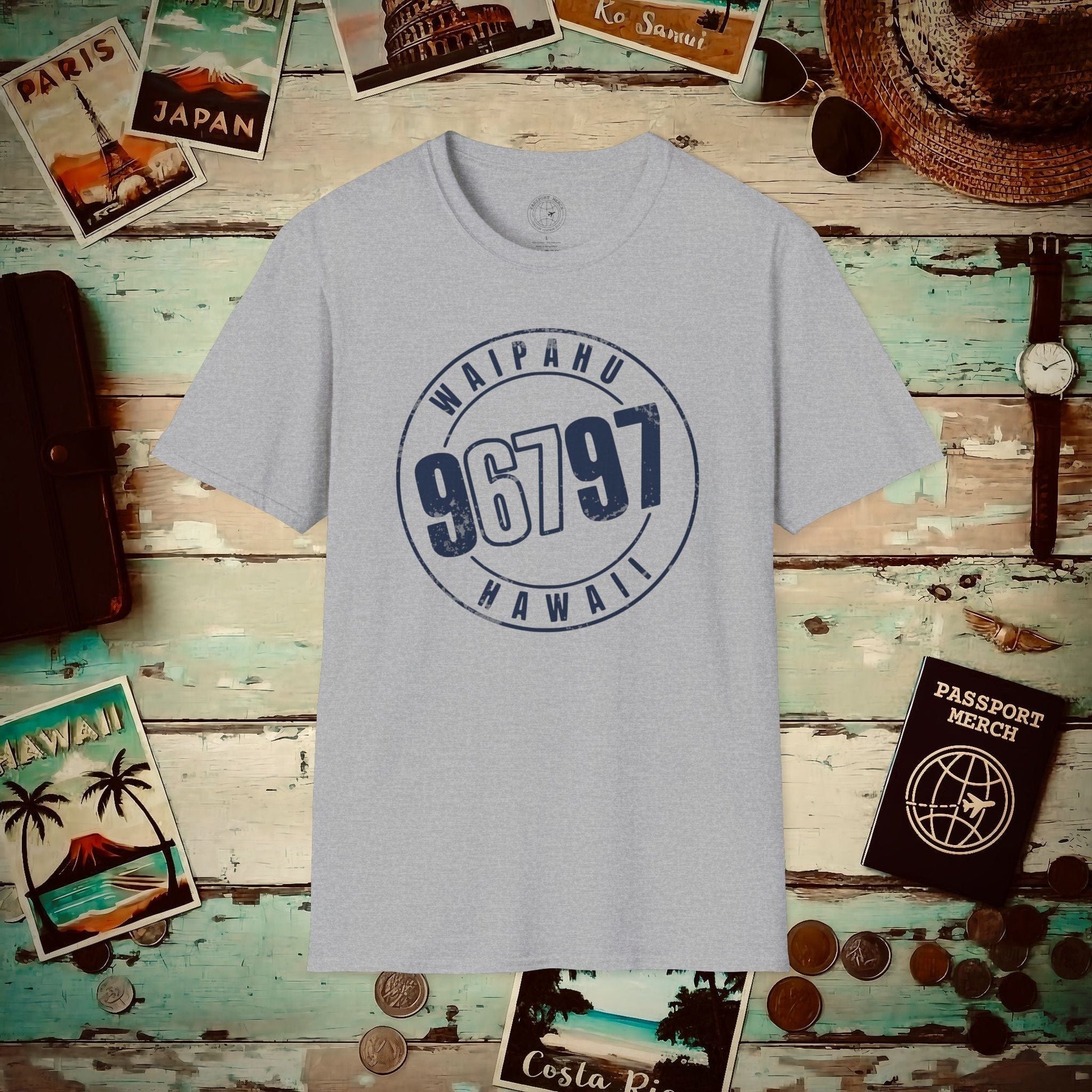 Vintage Waipahu Zip Code ("67" Pop Culture Edition), Hawaii T-Shirt Sport Grey / S