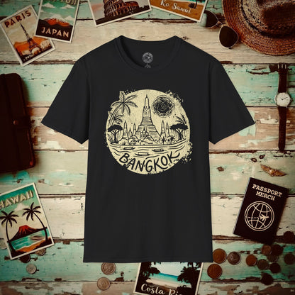 Vintage Wat Arun, Bangkok, Thailand T-Shirt Black / S