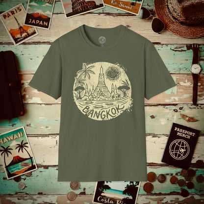 Vintage Wat Arun, Bangkok, Thailand T-Shirt Military Green / S
